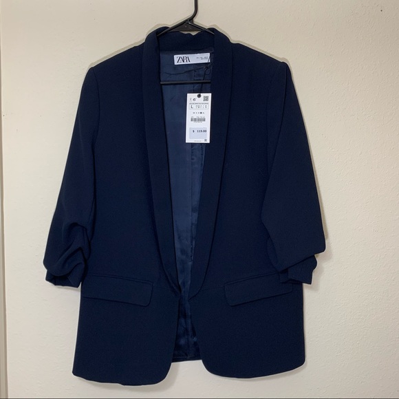 Zara Jackets & Blazers - NWT | Zara | Navy Quarter Sleeve Blazer | L